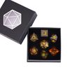 Cusdie Sharp Edges DND Dice, 7 PCs D&D Dice, Handcrafted Polyhedral Dice Set, for Role Playing Game (Moon-Red Mixed Black)