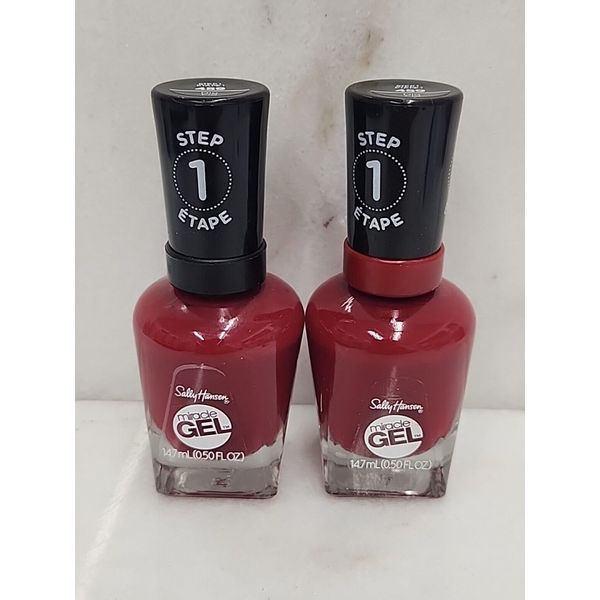 Set Of 2 Sally Hansen Miracle Gel Nail Polish Liquid, #459 Dig Fig