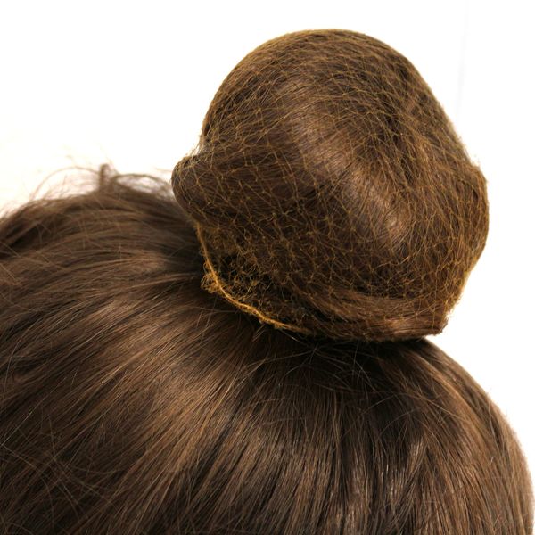 2x Light Brown Sleep In Hair Nets Ladies Bun Shapers/Holders