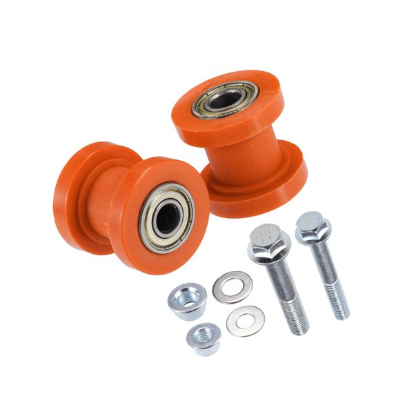 Partuto Chain Roller Pulley Tensioner/for Motorcycle 8mm 10mm 2 Set Orange Replacement