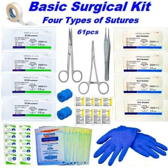 First Aid Suture Kit - Medical Supply Bag - U.S. Vet Seller - IFAK Survival Kit