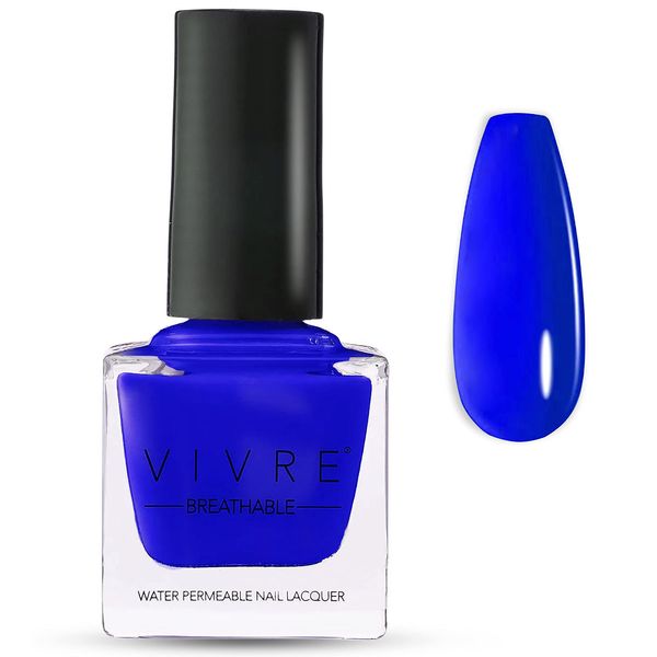 VIVRE Cosmetics Nail Polish, Quick Dry and Shiny Halal Nail Polish For Girls, Vegan and Non Toxic Nail Polish For Women, Long Lasting, Certified Breathable and Water Permeable - It's Electric