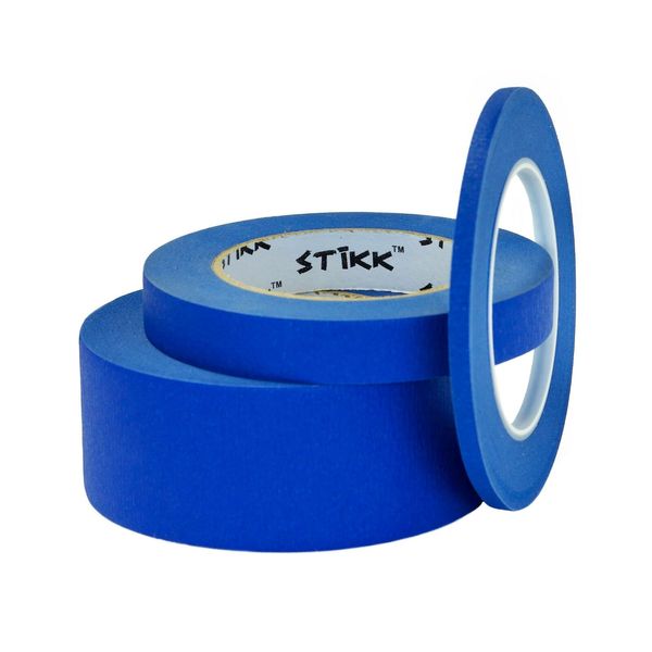 .25-.75-2"(1/4 3/4 2")x 60yd 6mm 18mm 48mm x55m STIKK Blue Painters Masking Tape