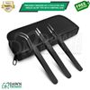 Precision Tweezers Set 3 Pcs Extra Fine, Angled, Blunt Tips with Carrying Case