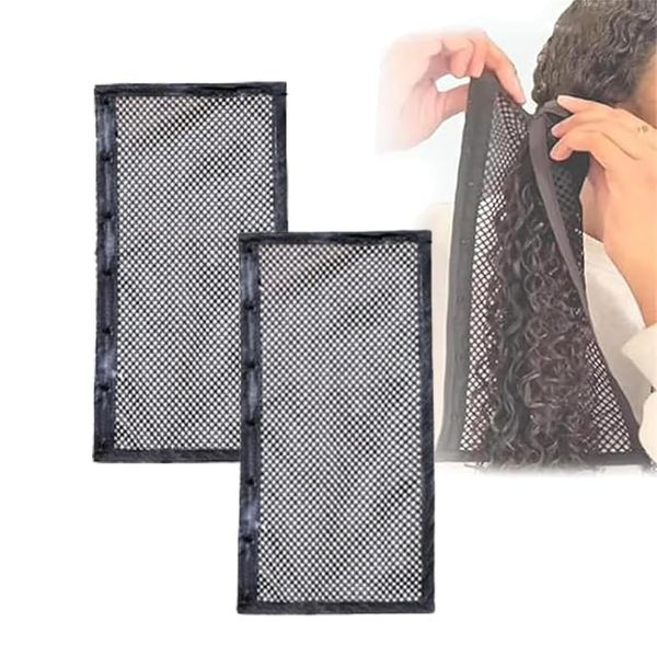 2 Stück Length-n-Lock Curly Hair Net, Length n Lock Hair Stretcher, Natürliche Lockenstretcher, Polyester Material Schadet dem Haar Nicht, Kann Verwendet Werden, um Natürlich Gelocktes Haar zu Dehnen