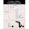 Sinofort 120pc Coat Hanger Connectors - Drop Hooks, Multi-Layer Stackable Hanger Extender Clips for Closet Wardrobe Organiser, Space Saving - White, Black