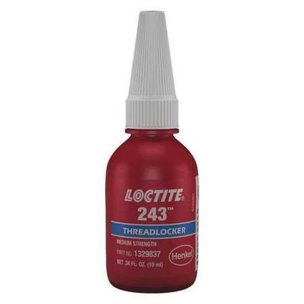 243 Threadlocker, Medium Strength, Primerless, 10 ml Bottle