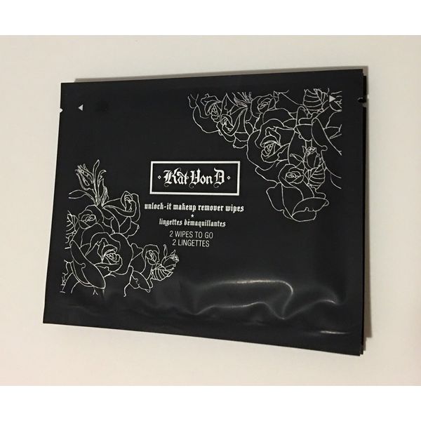 3 Kat Von D Unlock-It Makeup Remover Wipes 2 WIPES TO GO SAMPLE PACKET SEALED