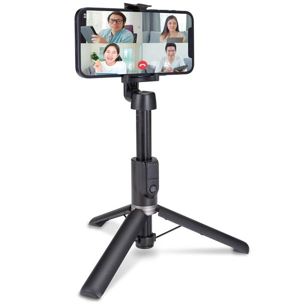 Elecom P-STSR02BK Selfie Stick 2-Way Tripod for Smartphones with Bluetooth Remote Control with Shutter Button Black