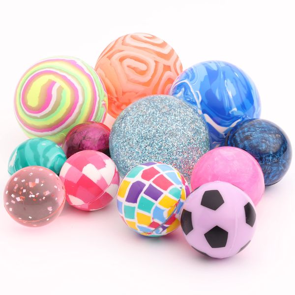 Bouncy Balls - 12 Bouncing Balls Assorted Pack - 3 Sizes: 45mm, 32mm and 25mm - Mini Bouncy Balls for Kids - Bouncy Ball Toys for Capsule Vending Machine