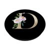 Letter D Initial Alphabet Monogram Floral Purple Flower PopSockets Swappable PopGrip