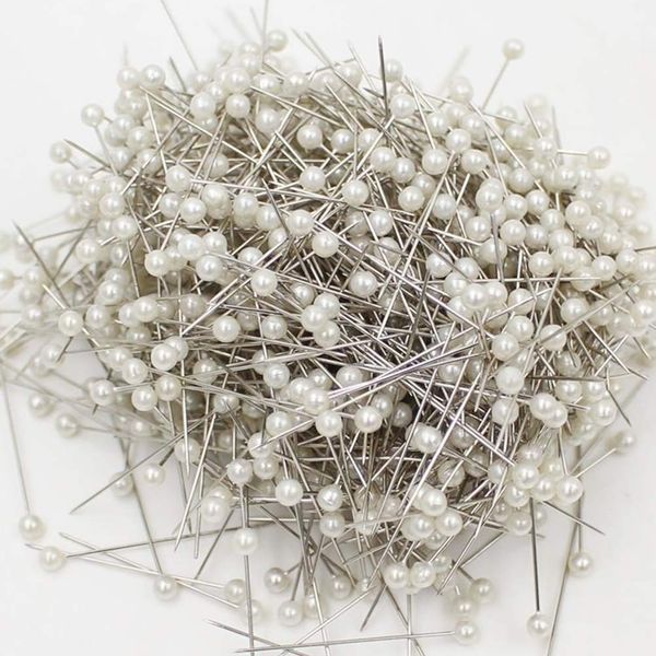 Head Pins,100pc Pearl Head Pins,Round Jewelry Pins for Wedding,DIY Dressmaking,Craft,Sewing,Decorations,Floral Corsage Bouquet Pins with Plastic Box