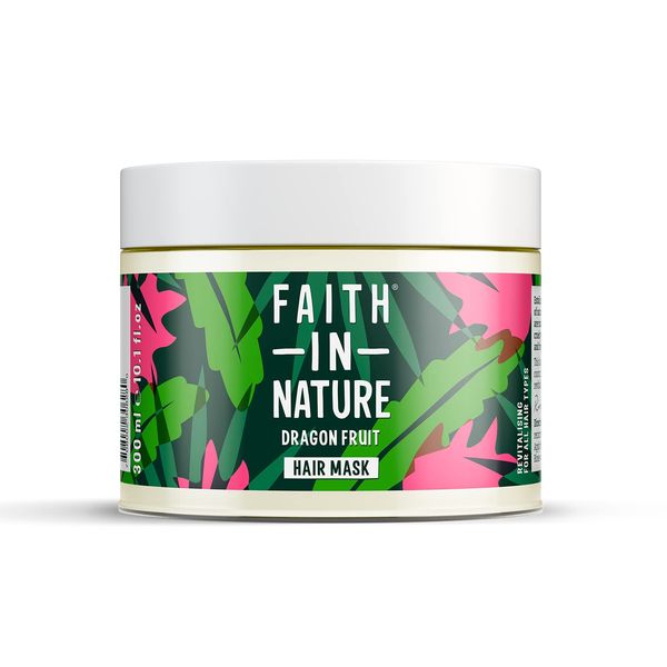 Faith In Nature Natural Dragon Fruit Hair Mask, Revitalising, Vegan and Cruelty Free, No SLS or Parabens, For All Hair Type, 300 ml