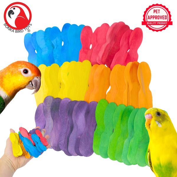 Bonka Bird Toys 2665 Pk50 Mini Scoop Spoons Foot Talon Craft Part Parrot Toy Pet