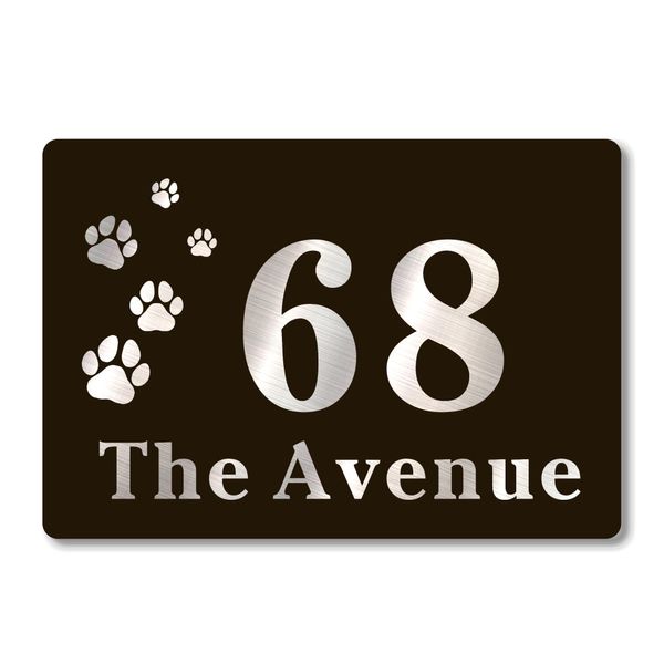 Door Number Plaques for Wall House Signs Personalised Front Door Signs House Number Plaques Plates for Outside House Name Plaques Black Aluminium Road Name Door Numbers for Gate(Design 2)