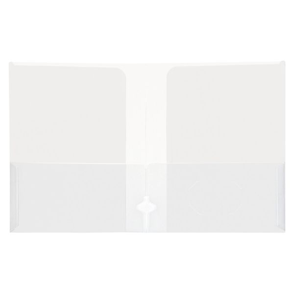 Lion 4-Pocket Plastic Presentation Folders, Clear, 10 EA/Pack, 1 Pack (91350-CR)