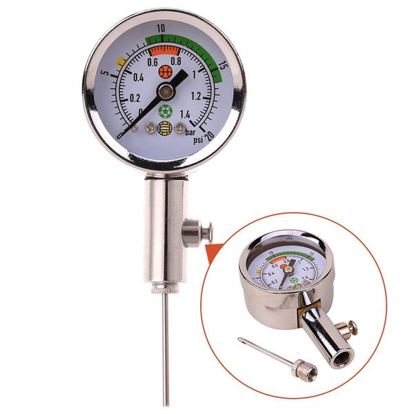 Ball Air Pressure Gauge Heavy Duty Metal Made Air Watch Test and Adjust The Pressure for Football Soccer Rugby Basketball Volleyball, Etc