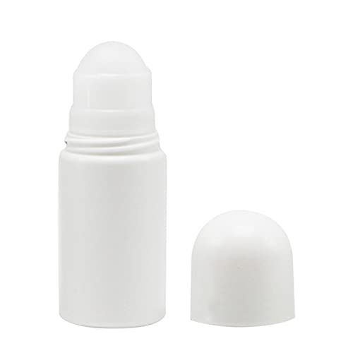 DASNTERED Roll On Bottle, Portable 4pcs 50ml Empty Refillable Lip Balms Essential Oil Roll On Bottle, Leak-Proof DIY Deodorant Containers For Sunscreen, Moisturizer, etc
