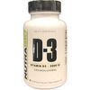 NutraBio Vitamin D (2000 IU), Immune Support - 120 Vegetable Capsules, 60 Grams
