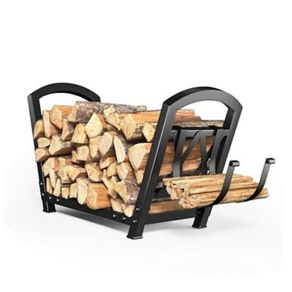 Small Firewood Rack Indoor Log Holder Wood Storage For Fireplace, Heavy 01