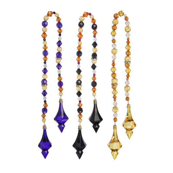 Crystal Expressions Ganz Halloween Fall Autumn Acrylic Drop Ornaments Set of 3