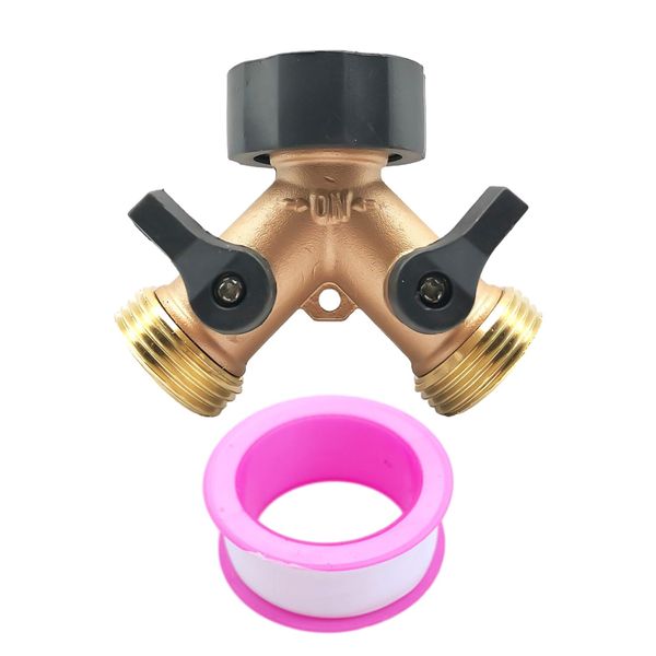 1 Piece 3/4Inch Water Pipe Y-Shaped Ball Valve 1 Roll of Sealing Tape, Y-Shaped Water Distributor With Control Valve Distributor, Faucet Interface, Suitable for Kitchen Lawn Washing Machine Dishwasher