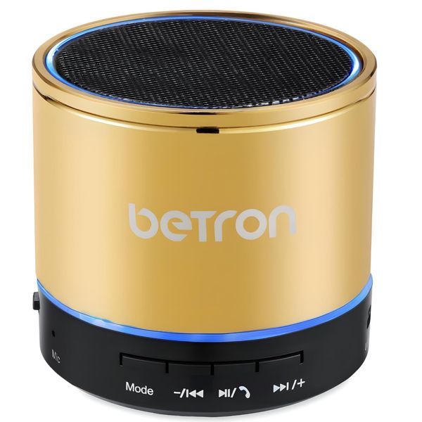 Betron KBS08 Bluetooth Speaker, Wireless, Portable, Mini, Gold