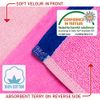 Softerry - Extra Soft Beach Towel 30 x 60 inch Cabana Stripe Hotel Pool and Resort Style Absorbent Terry 100% Cotton (Royal-Tur-Red-Pink, 4 Pack)
