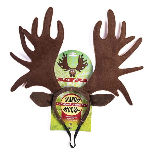 Forum Novelties Adult Jumbo Moose Antlers Animal Headband Giant Ears Brown Costume Accessory