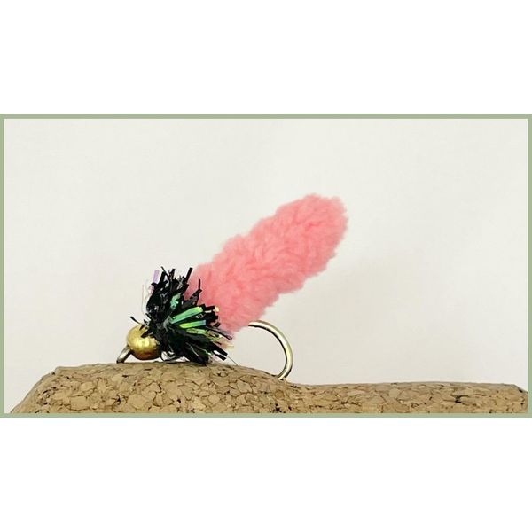 16 Barbless Mop Trout Flies, Goldhead & Fritz Mixed, Wotsit flies, size 10