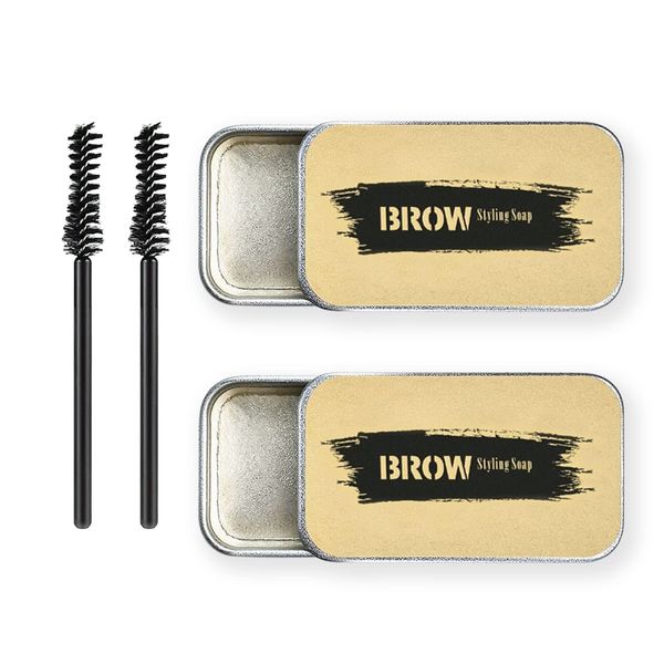 CkFyahp 2 Stücke Augenbrauen Styling Seife Set, Eyebrow Shaping Soap Kit 3D Augenbrauenseifen Gel klares Augenbrauengel mit Bürsten, Formendes Wasserdichte für Natürliches Augenbrauen Make-up