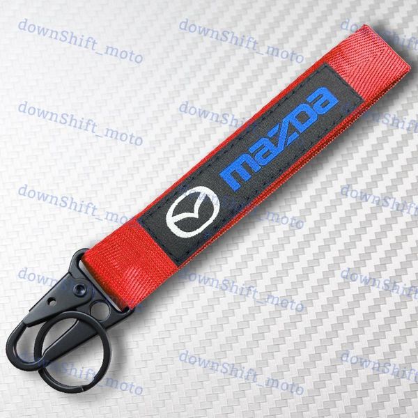 For MAZDA RED Racing Keychain Metal key Ring Hook Strap Lanyard Nylon Universal