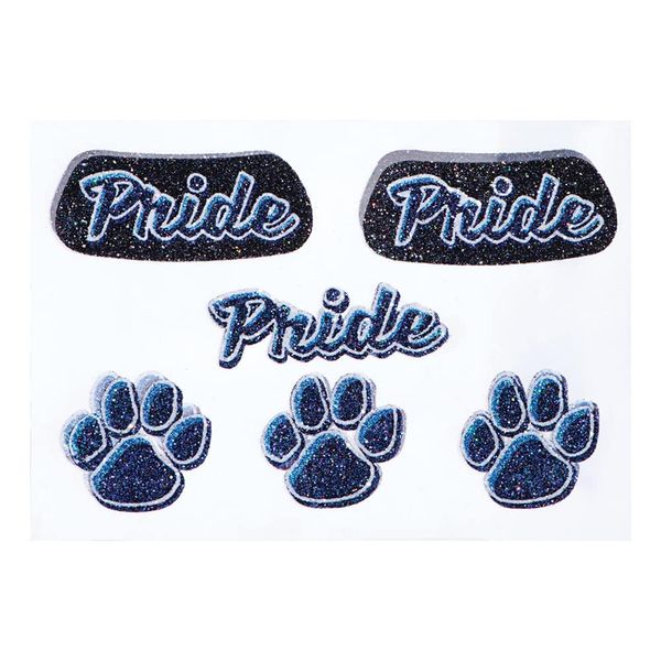 Anderson's Paw Pride Blue Glitter Body Decals, 12 per Pack, Wearables, Tattoos, Cheek Cheers, Eyeblacks, Fan Gear, Sports Fan Gear,School Spirit, Football Cheerleader Accessories, Homecoming