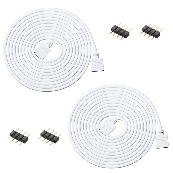 Aroidful 2Pcs 8.2ft/2.5M 4Pin LED Strip Light Extension Cable Wire, LED Cable Connector, RGB LED Connector Cable 4 Pin for 5050 3528 2835 RGB LED Strip