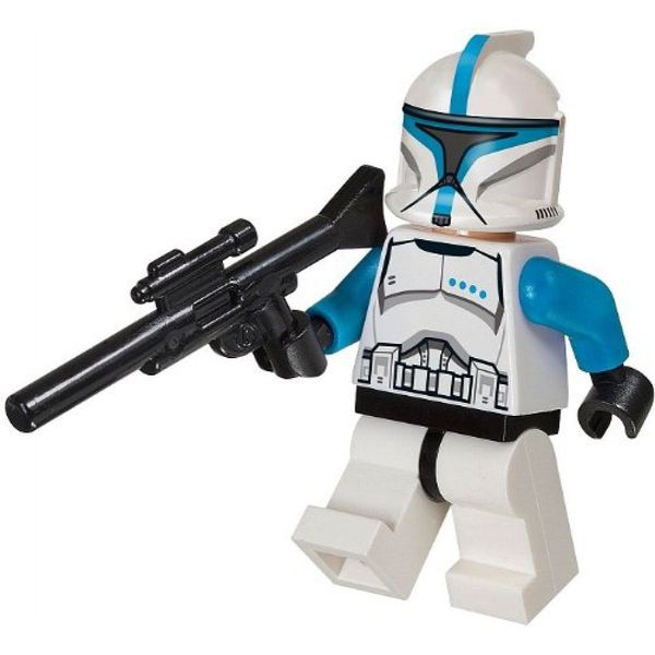 lego clone trooper lieutenant blue stripe with gun