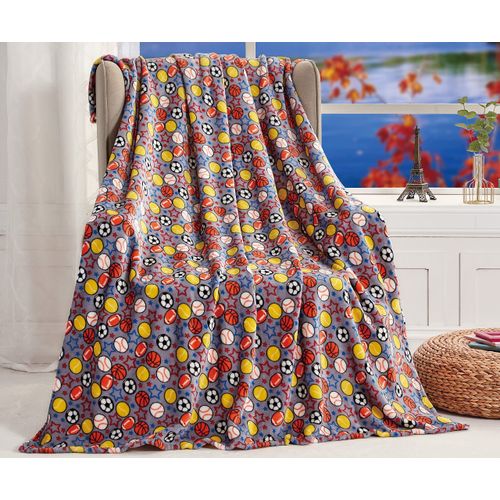 Elegant Comfort Lightweight Printed Throw Blanket- All Season, Ultra Soft, Cozy and Plush- Decorative Throw Blankets, Perfect for Lounging, 50 x 60 inches, All Sport, Throw Blanket