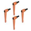 sourcing map 4pcs Adjustable Clamping Lever Handles M10 x 20mm Male Thread Bolt Knobs Rotating Screw Locking Quick Release Ratchet Push Button Handle, Orange