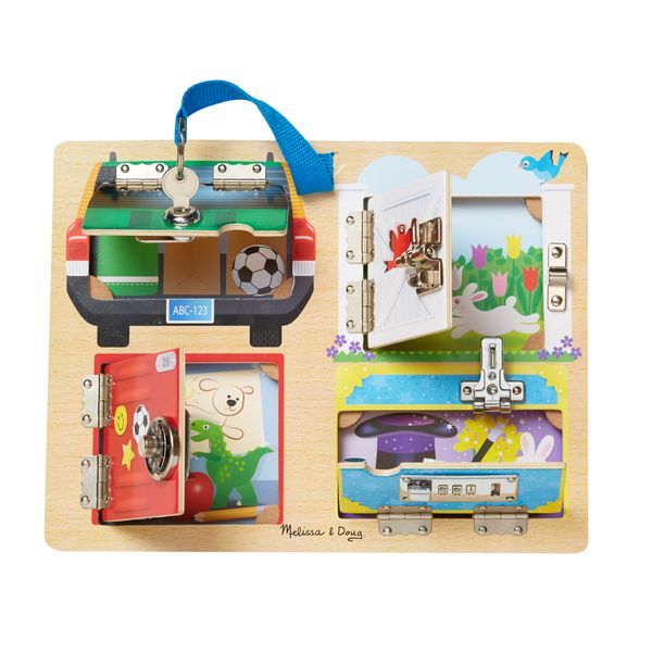 Melissa & Doug Locks & Latches Board Wooden Educational Toy