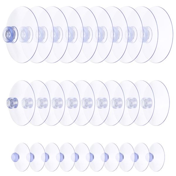 Sliverdew 30 Pcs Saugnapf Lichterkette Weihnachtsdeko Fenster Saugnapf, Small Rubber Suction Cups Without Hooks für Fenster,Fliesen,Autoschmuck,Glasplatten,Küche,Badezimmer 25/40/50 mm