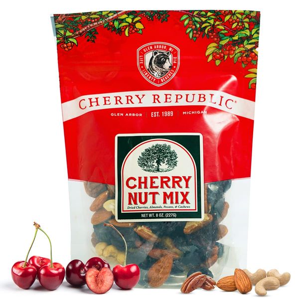 Cherry Republic Cherry Nut Mix - Nutrition-rich Trail Mix Featuring Montmorency Tart Dried Cherries, Almonds, Cashews & Pecans - Assorted Nut Mix - All-purpose, Healthy Snack Mix - 8 Ounces