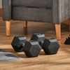 50lbs/Single Rubber Dumbbell Weight Set in Pair for Home Cardio Exercise