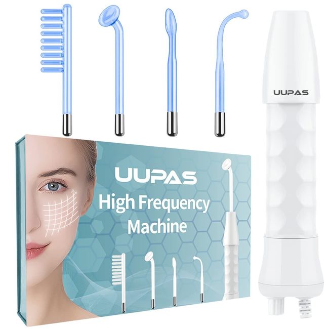 High Frequency Facial Wand - UUPAS Portable Handheld 4 in 1 Blue High Frequen...