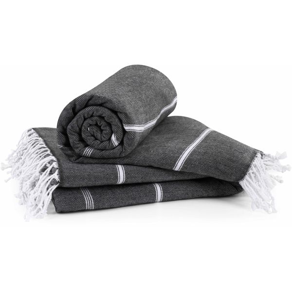 Utopia Towels Pack of 2 Turkish Beach Towel (40x72 Inches), Oversized 100% Cotton Sand Free Lightweight Absorbent Quick-Dry Beach Blanket, Extra Large Turkish Bath Towels for Travel and Pool (Grey)