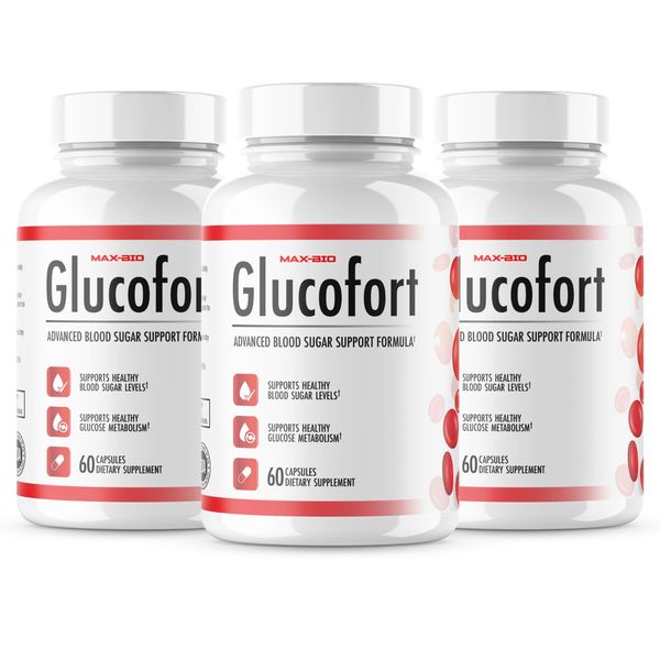 (Official 3 PACK) Glucofort Blood Sugar Support Capsules - Advanced Formula