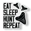 Eat Sleep Hunt Shark Teeth Repeat Magnet - Car Fridge Locker - 5"