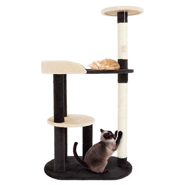 Petmaker 80-PET5083 42.25 in. 3 Tier Cat Tree with 2 Scratching Posts Black &...