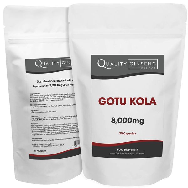GOTU KOLA - 8,000mg Capsules - Powerful Formula (90 Capsules)