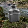 GRITR Titanium Canteen Mess Kit, Camping Open Fire Cookware Set w/ Storage Bag