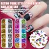 Nail Parts 2 Box Set Metal Studs Nail Cone Crystal Rivets Punk Nail Stone Metal Coating Nail Parts Conical Rhinestone Conical Nail Art Parts Gold Silver Colorful Jewelry Metal Parts Nail Studs Bag Belt Leather Craft DIY Handmade