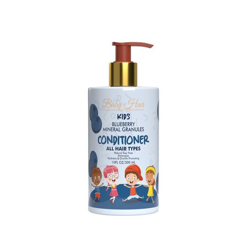 BABY HAIR Kids: Vegan Blueberry & Mineral Granules Conditioner pH- Balanced Sulfate-Free, Tear-Free Formula Best Kids Comditioner